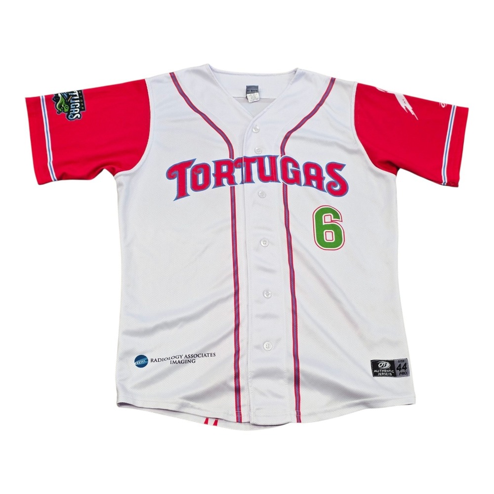 Daytona Tortugas Game Worn Breast Cancer Jersey #6 OT Sports MiLB Size 44
